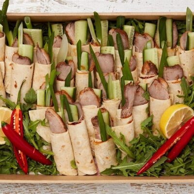 Peking duck spring rolls with Nouc Cham dipping sauce (df)