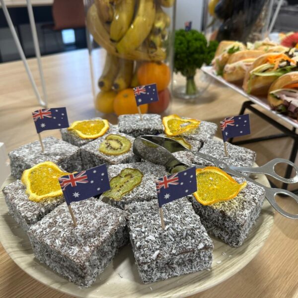 Lamington Bites with Jam centres