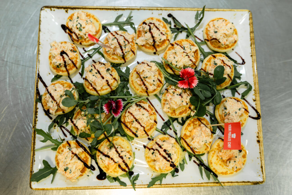 Prawn in lime, chilli & herb kewpie Mayo on a jalapeno fritter