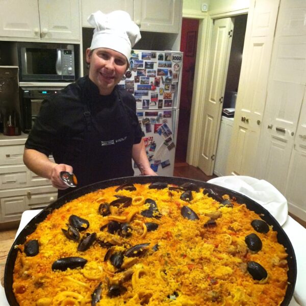 Paella with chicken and Chorizo