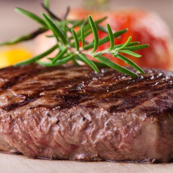 Grilled (150 gram) porterhouse steak, tuscan chat potato, steamed vegetables with red wine jus (450g) GF DF
