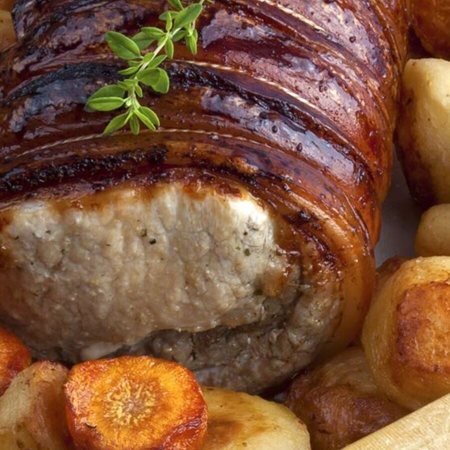 Herb Rolled Eye Fillet (approx 2.5 KG, GF) Whole Angus Beef Eye fillet rolled in mustard & herbs, cooked medium rare. from Your Private Chef