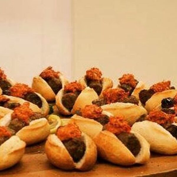 Platter - Croatian Cevapi, grilled skinless sausage in mini brioche oval bun with ajvar relish
