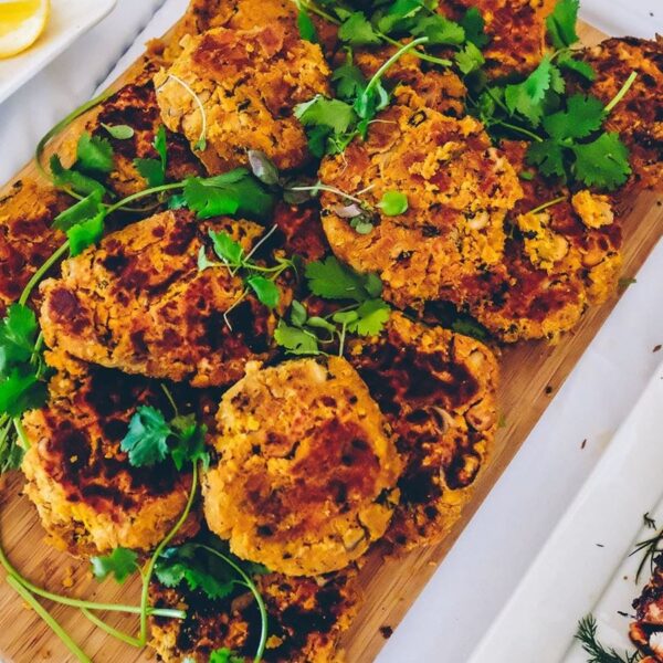 Platter - Black bean, pumpkin & red lentil patties