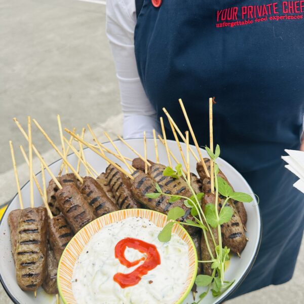 Spiced lamb kofta with cumin tzatziki (gf)
